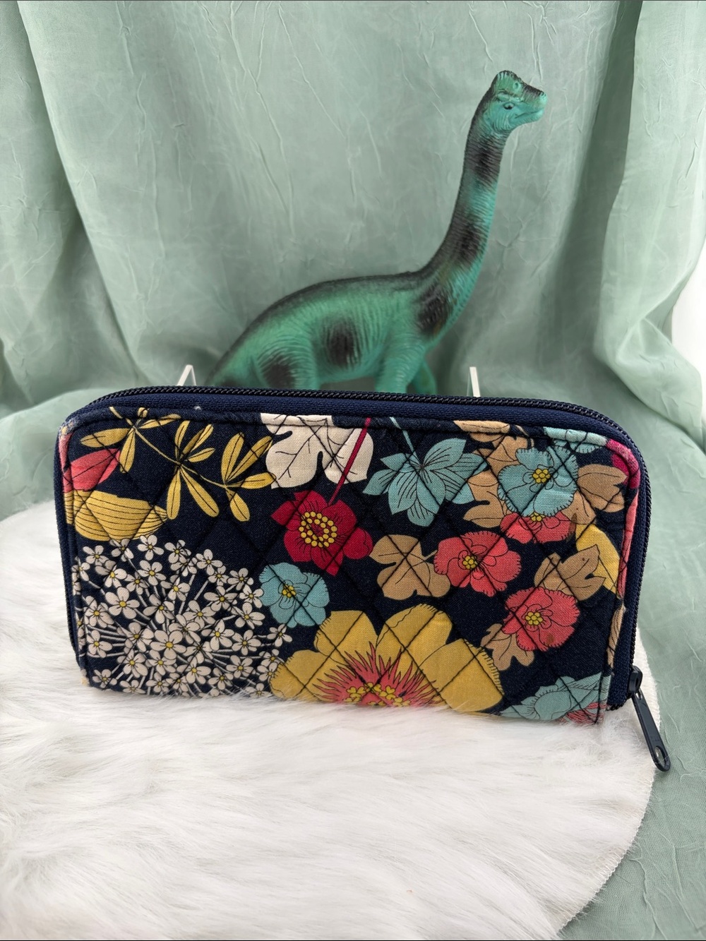 Vera Bradley Quilted Zipper Bifold Wallet in Happy Snails Print